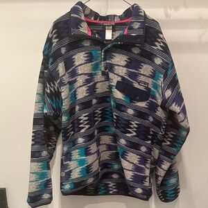 Patagonia Men's Fleece Sweater - Blue and Gray Pattern